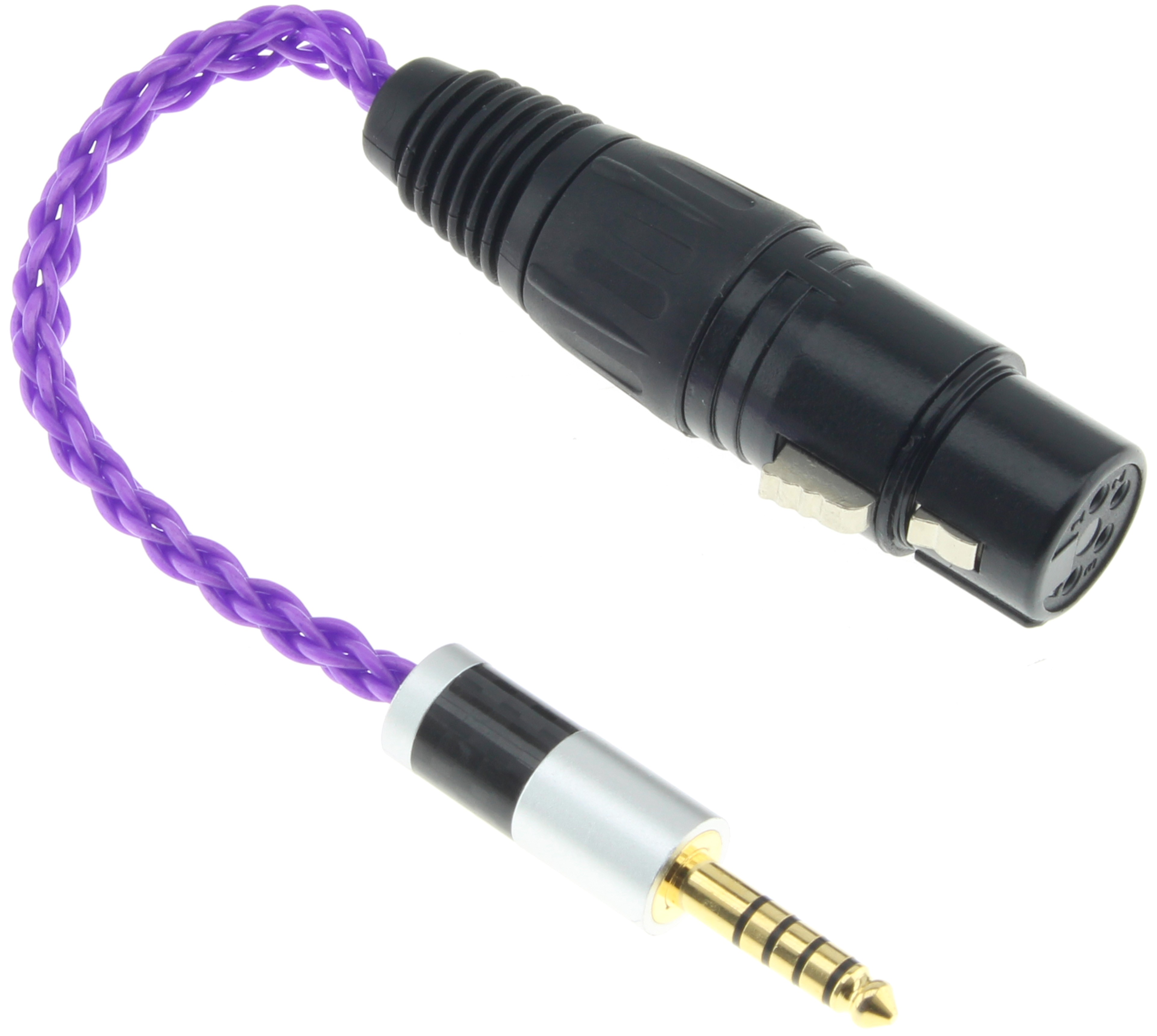 Adapter Cable 4.4mm Male Jack to 4-Pin Female XLR Balanced Silver Plated Copper 10cm 