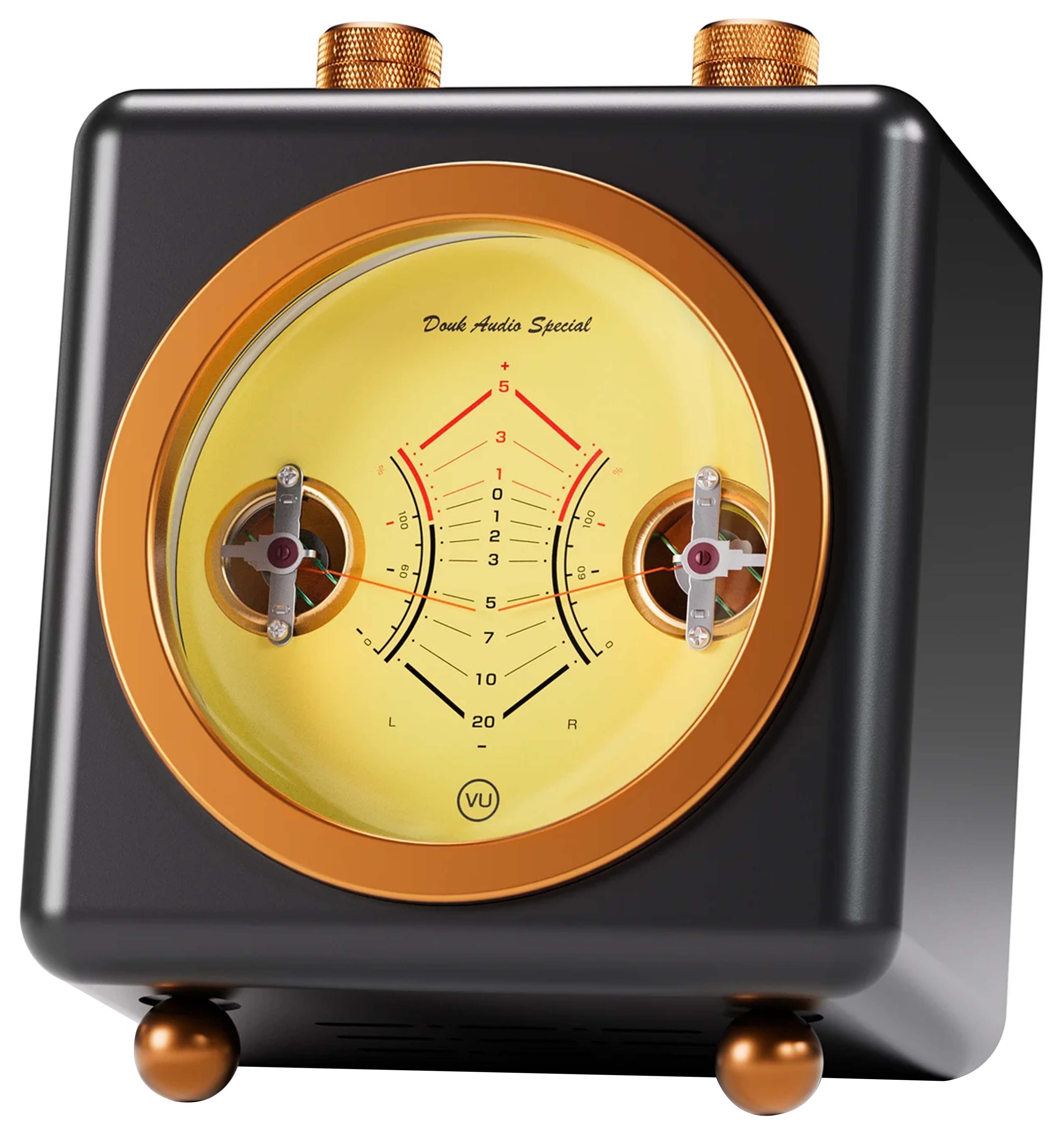 DOUK AUDIO VU360 Vumètre Analogique Stéréo Jaune