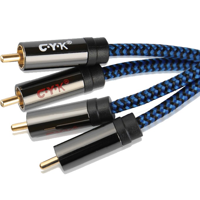 CYK Câble de Modulation RCA-RCA Cuivre OFC Plaqué Or (La paire) 3m