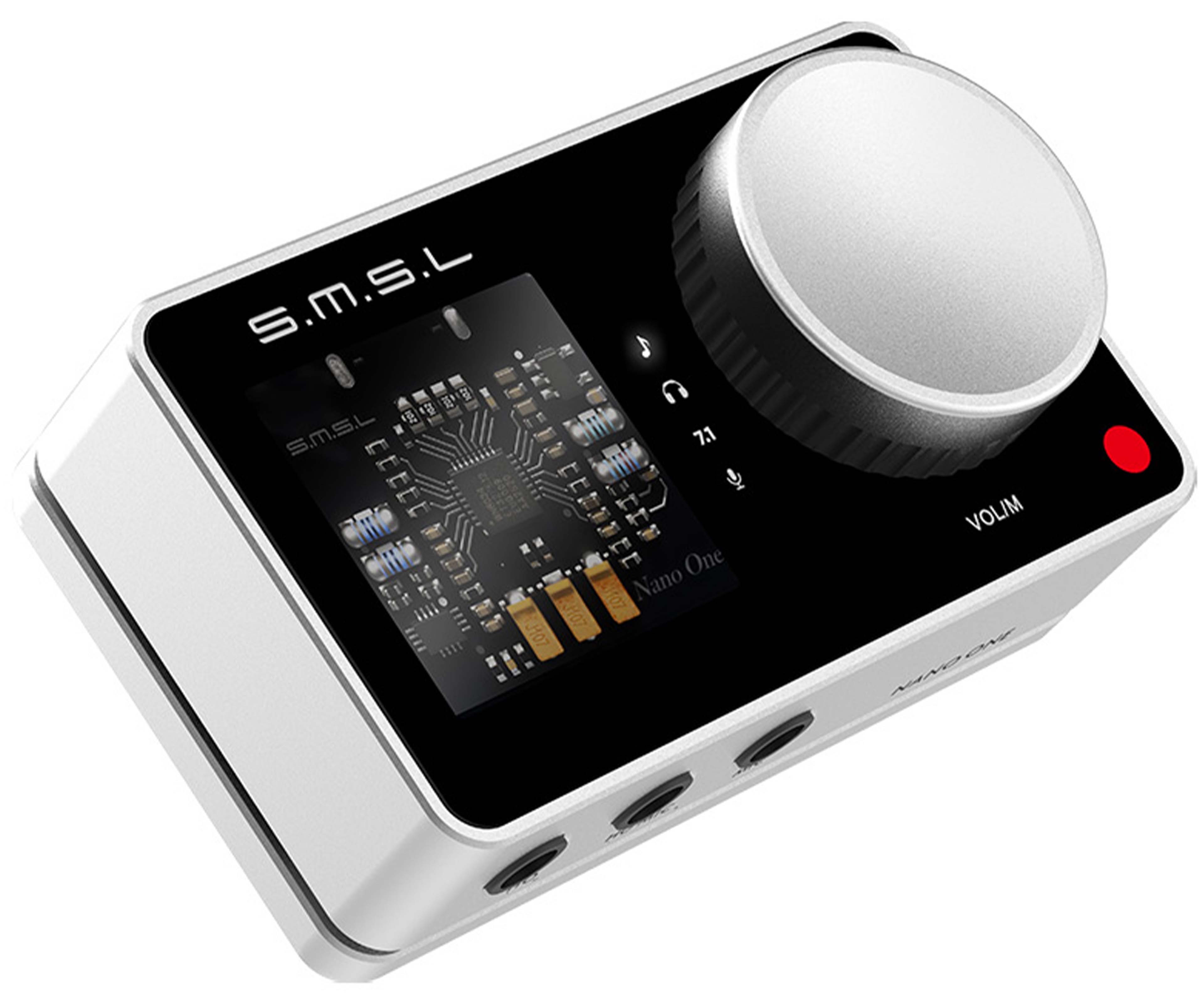 SMSL NANO ONE External Sound Card Portable DAC Gaming Headphone / Microphone 16bit 48kHz Silver