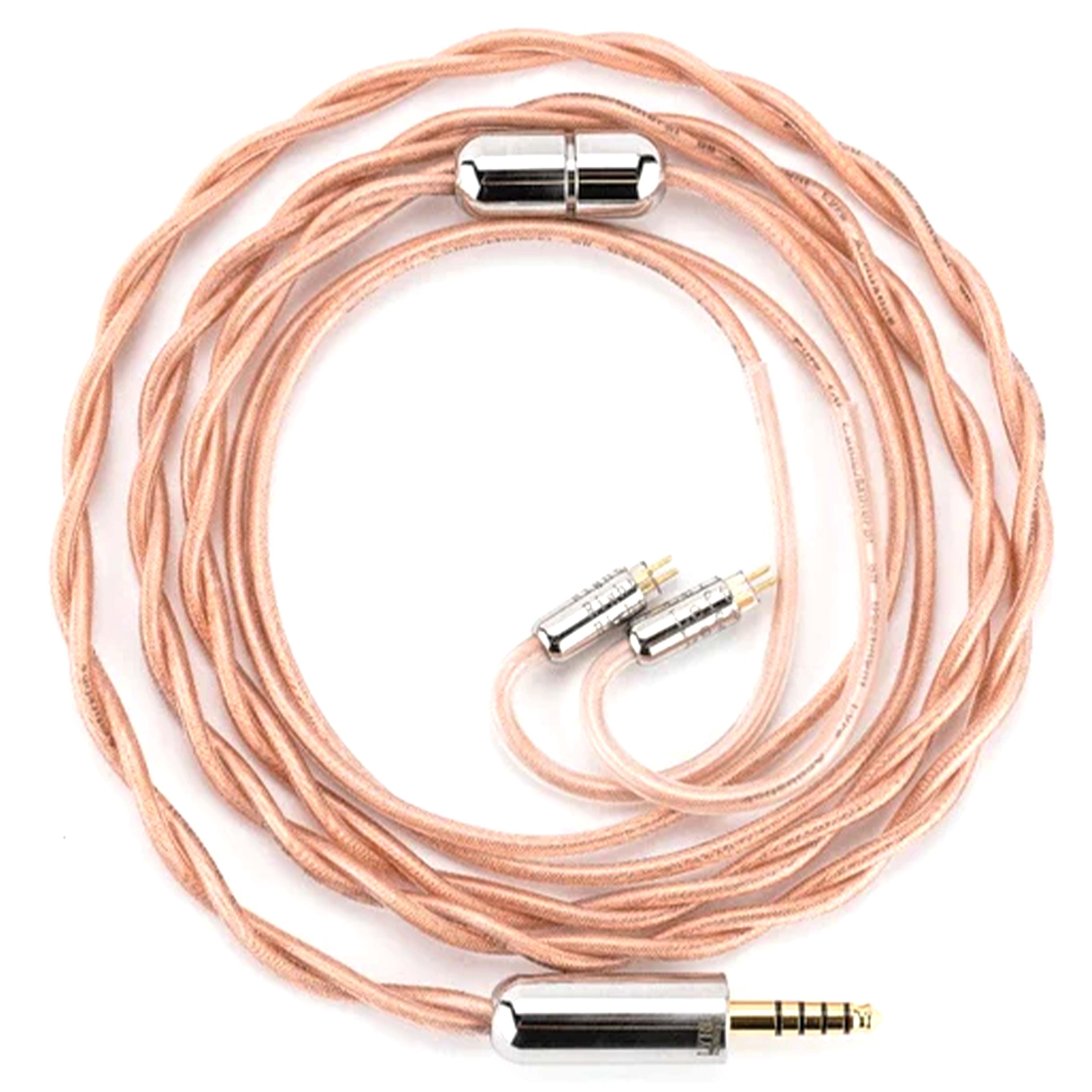 MOONDROP SILVERPILL Câble pour Écouteurs Jack 4.4mm vers CIEM 0.78mm Cuivre OFC Plaqué Argent Double Blindage 1.2m