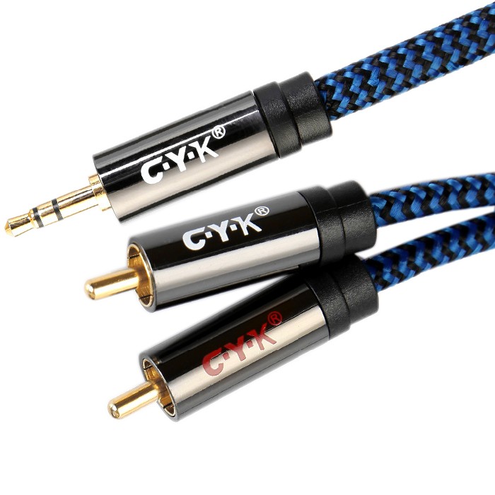 CYK Câble modulation Jack- RCA Cuivre OFC Plaqué Or 24K 10m