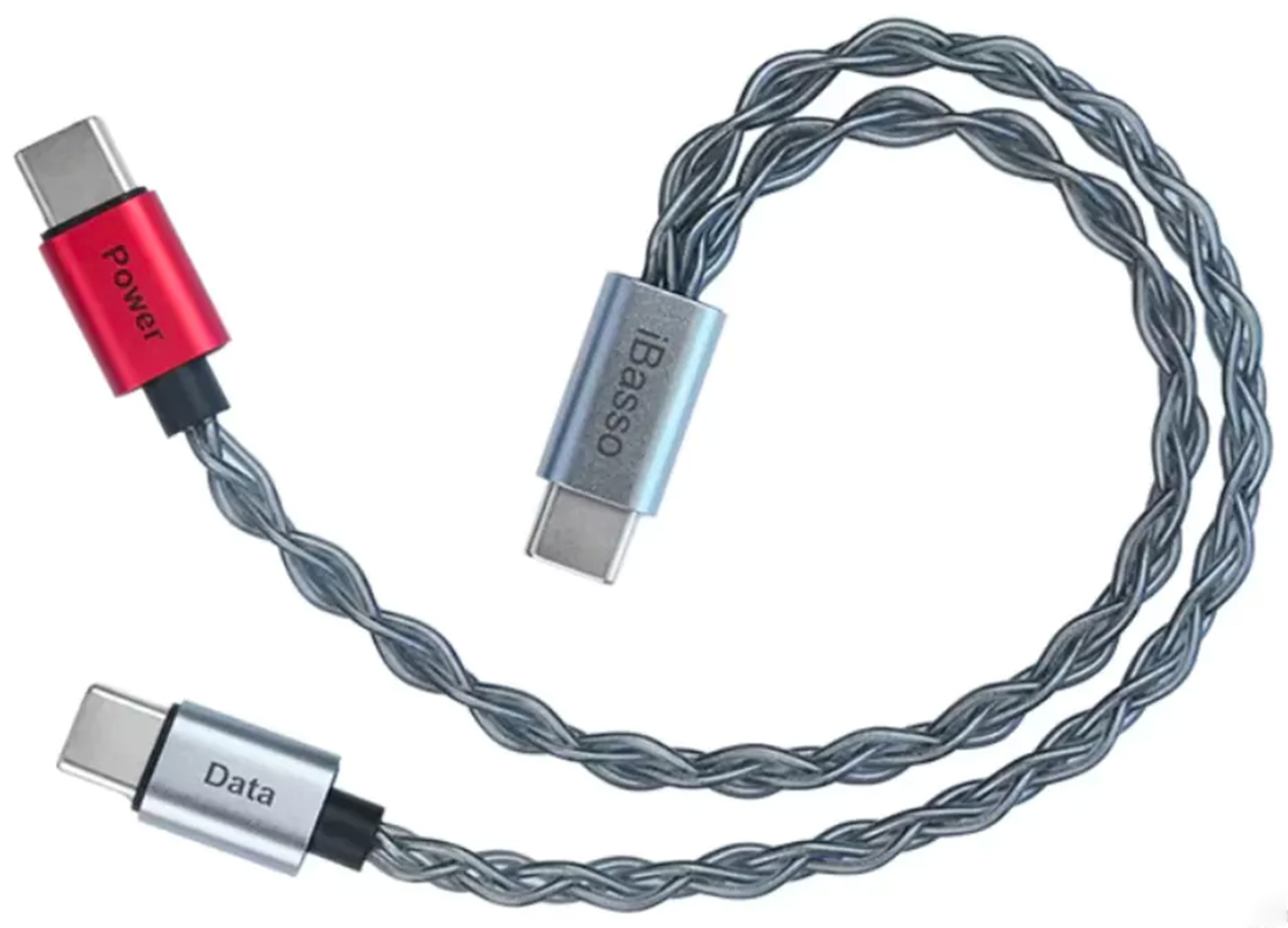 IBASSO CB19C Cable 1x USB-C to 2x USB-C Data / Power Silver Plated Copper 22.5cm