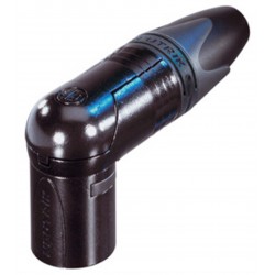 NEUTRIK NC3MRX-B 3-Pin XLR Connector 90° Angled Gold-Plated Ø8mm