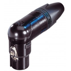 NEUTRIK NC3FRX-B 3-Pin Female XLR Connector 90° Angled Gold-Plated Ø8mm