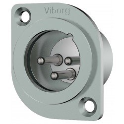 VIBORG CM201 (R) XLR Male Pure Copper Plated / Rhodium (Unit)