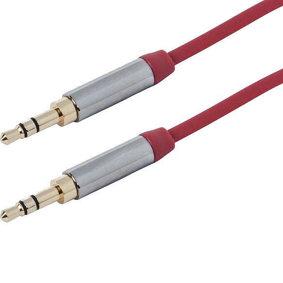 3.5mm Jack to 3.5mm Jack Stereo Gold Plated Cable Red 3.0m