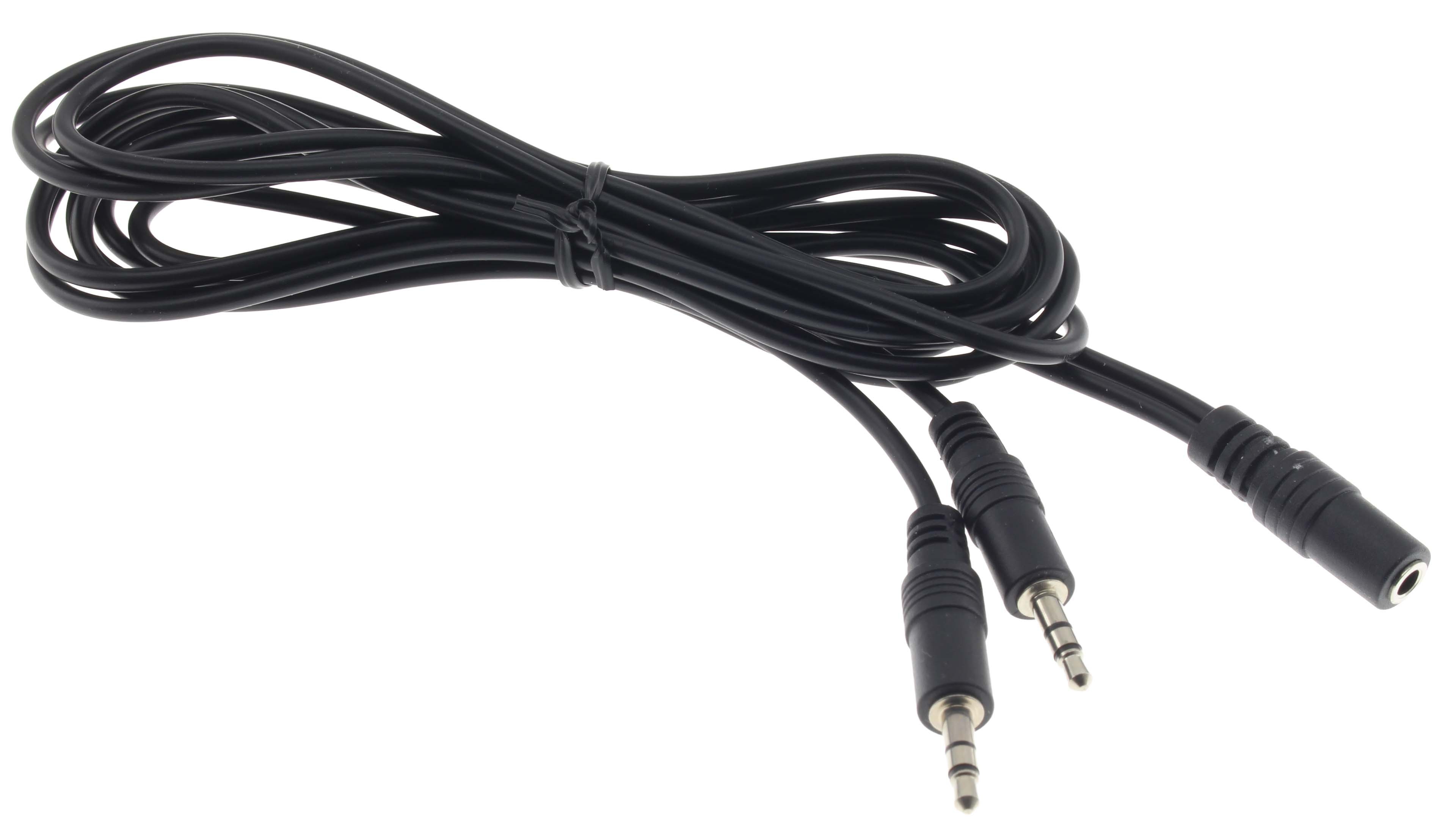 Câble Jack Y Splitter Jack 3.5mm Femelle vers 2x Jack 3.5mm Mâle 1.5m