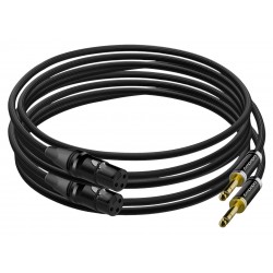 AMPAPA Câble de Modulation Symétrique Jack 6.35mm TRS Mâle vers XLR Femelle Cuivre OFC Plaqué Or 1m (La paire)