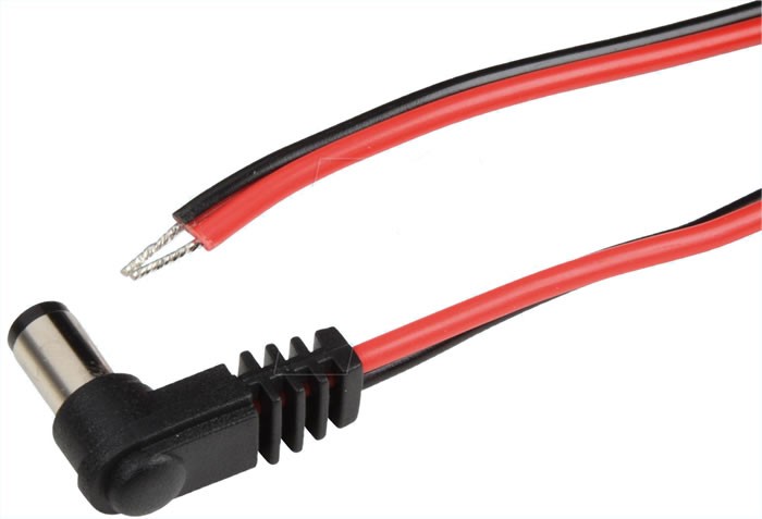 Power Cable Angled Jack DC 5.5/2.5mm 0.4mm² 2m