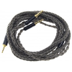 Câble Symétrique pour Casque Jack 2.5mm vers 2x Jack 3.5mm Cuivre OCC Plaqué Argent 1.6m