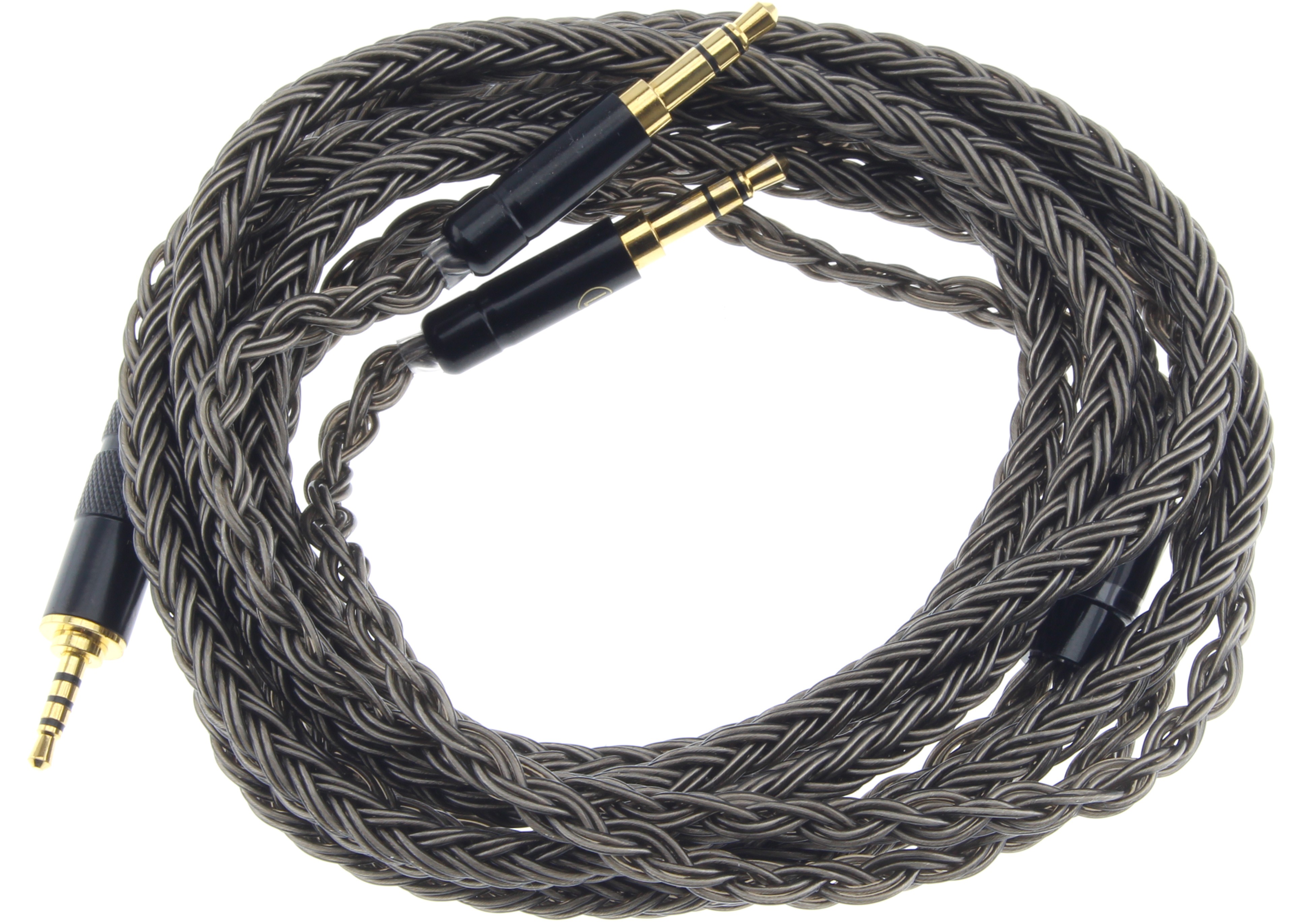 Câble Casque Symétrique Jack 2.5mm vers 2x Jack 3.5mm Cuivre OCC Plaqué Argent 1.6m