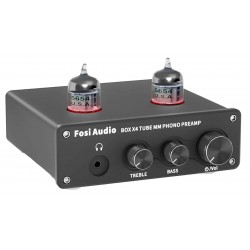 FOSI AUDIO BOX X4 Préamplificateur Phono MM à Tubes JAN5654W Stéréo Noir