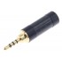 Jack 2.5mm Connector TRRS Male 24k Gold Plated Ø6mm (Unit)
