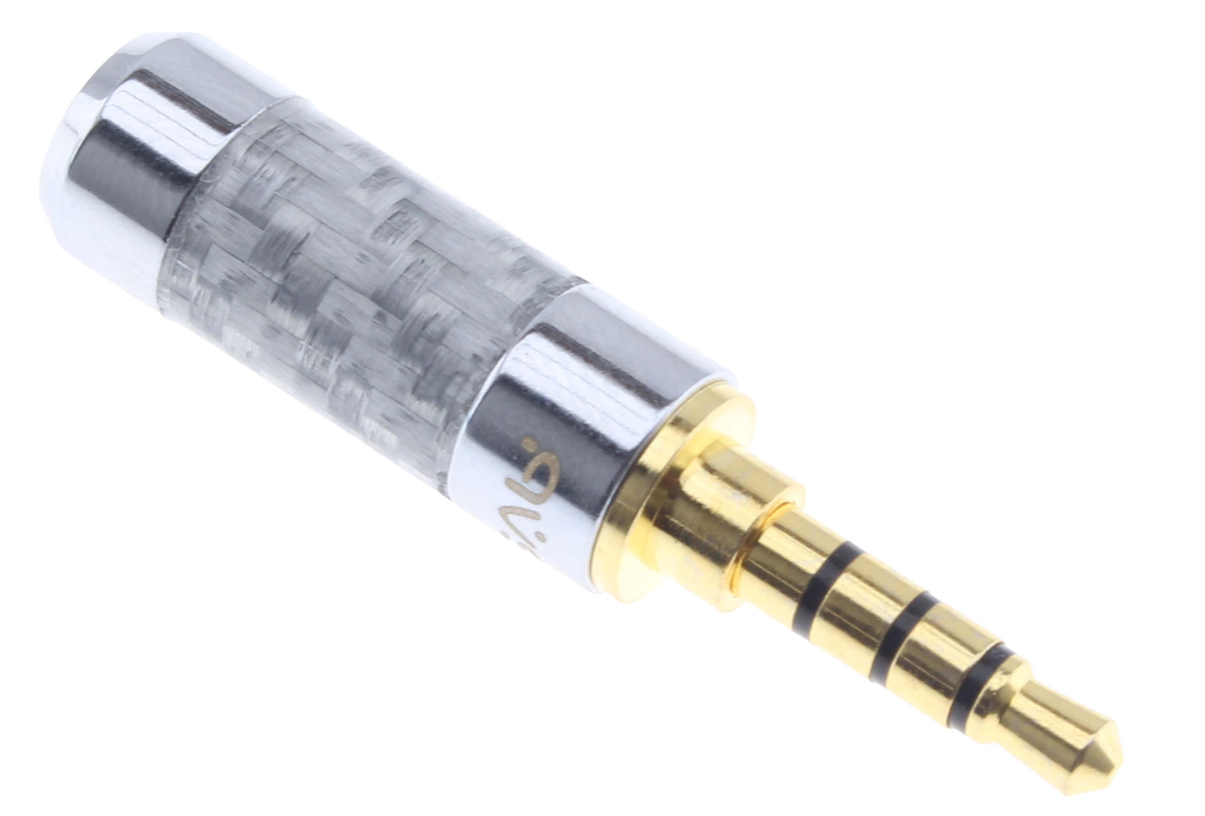 Connecteur Jack 3.5mm TRRS Mâle Plaqué Or 24k Ø6mm (Unité)