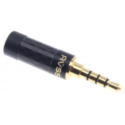 Connecteur Jack 3.5mm TRRS Mâle Plaqué Or 24k Ø6mm (Unité)