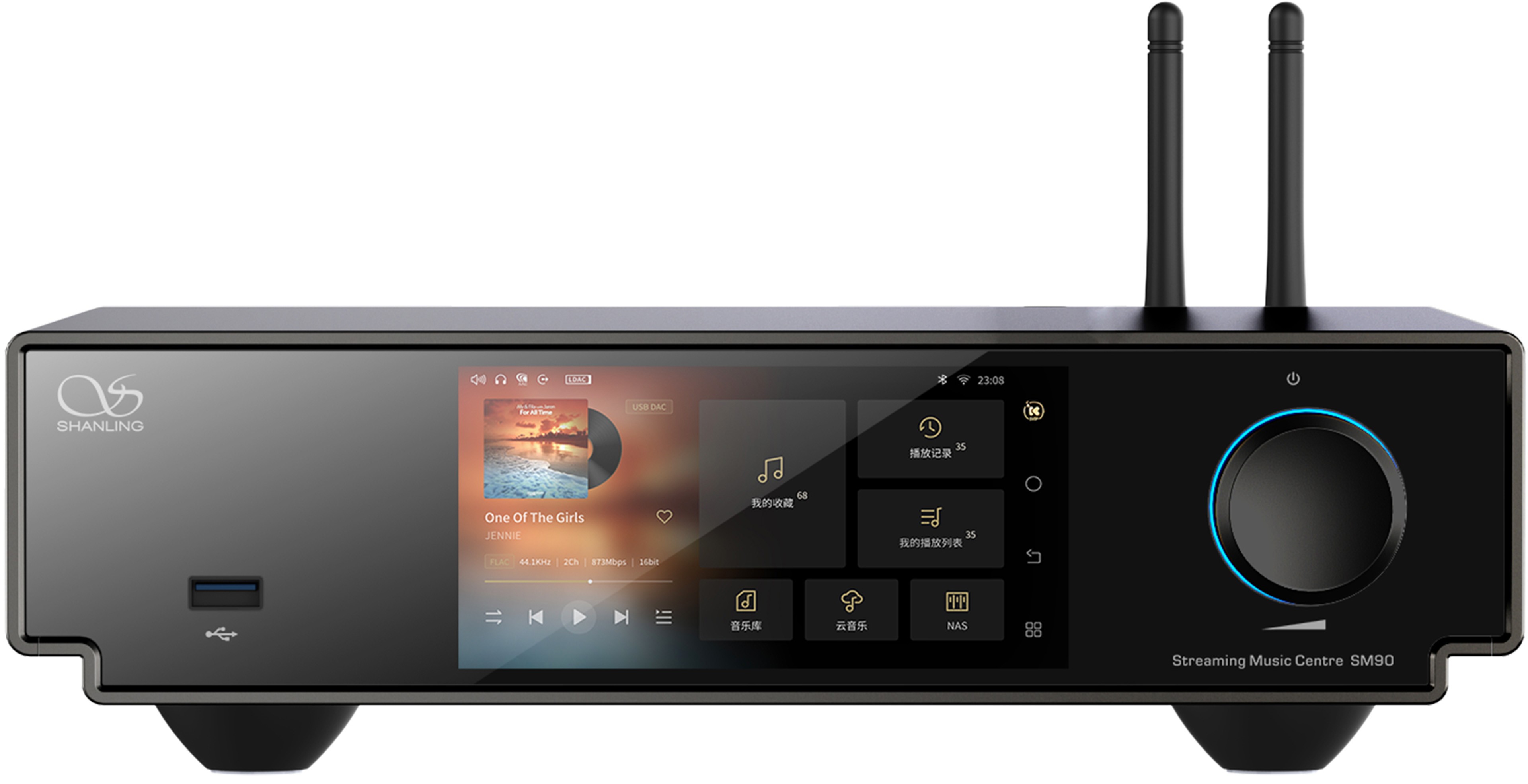 SHANLING SM90 Streamer DAC AK4493S WiFi Bluetooth DLNA AirPlay 2 Roon Ready 32bit 768kHz DSD512 Black