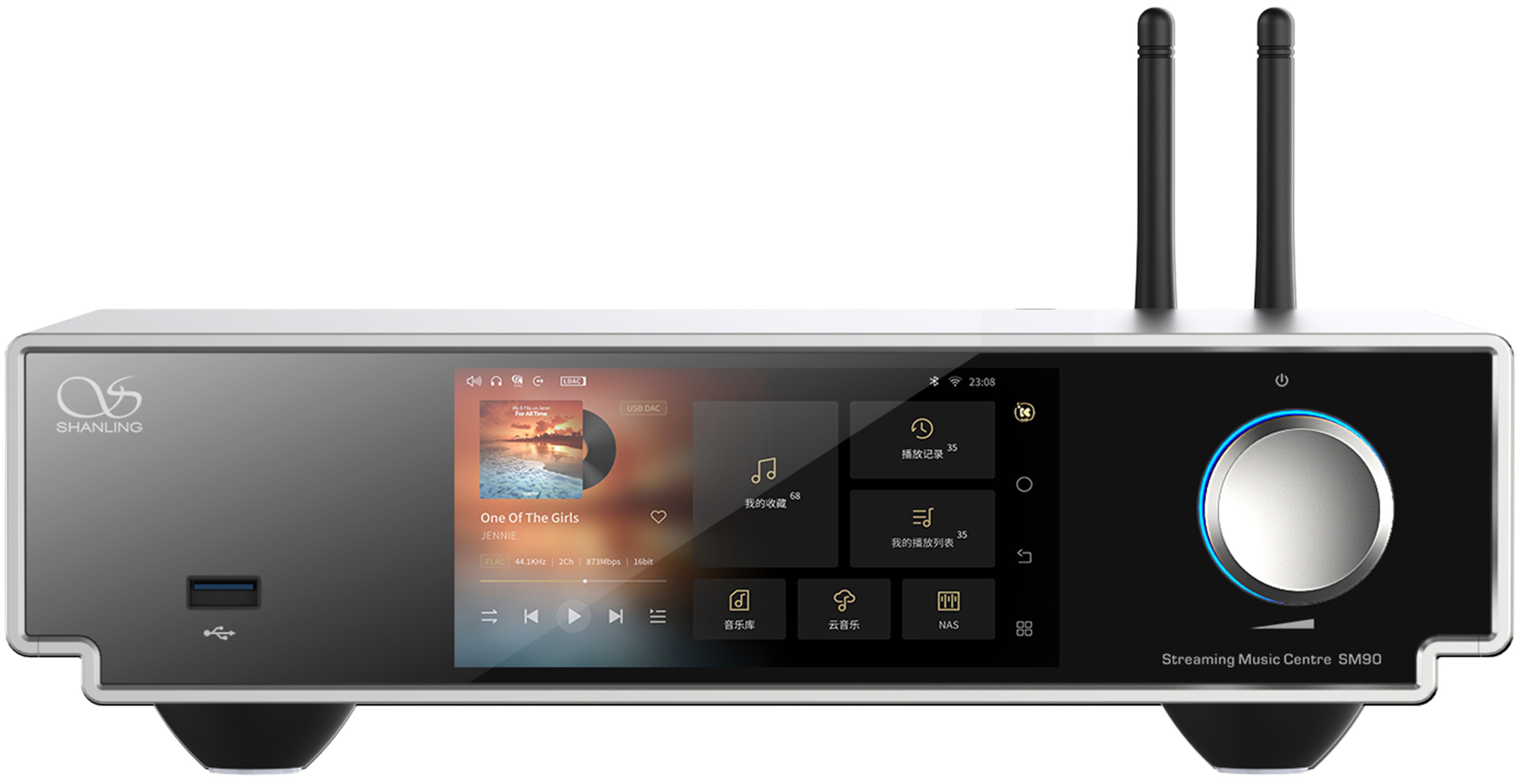 SHANLING SM90 Streamer DAC AK4493S WiFi Bluetooth DLNA AirPlay 2 Roon Ready 32bit 768kHz DSD512 Silver