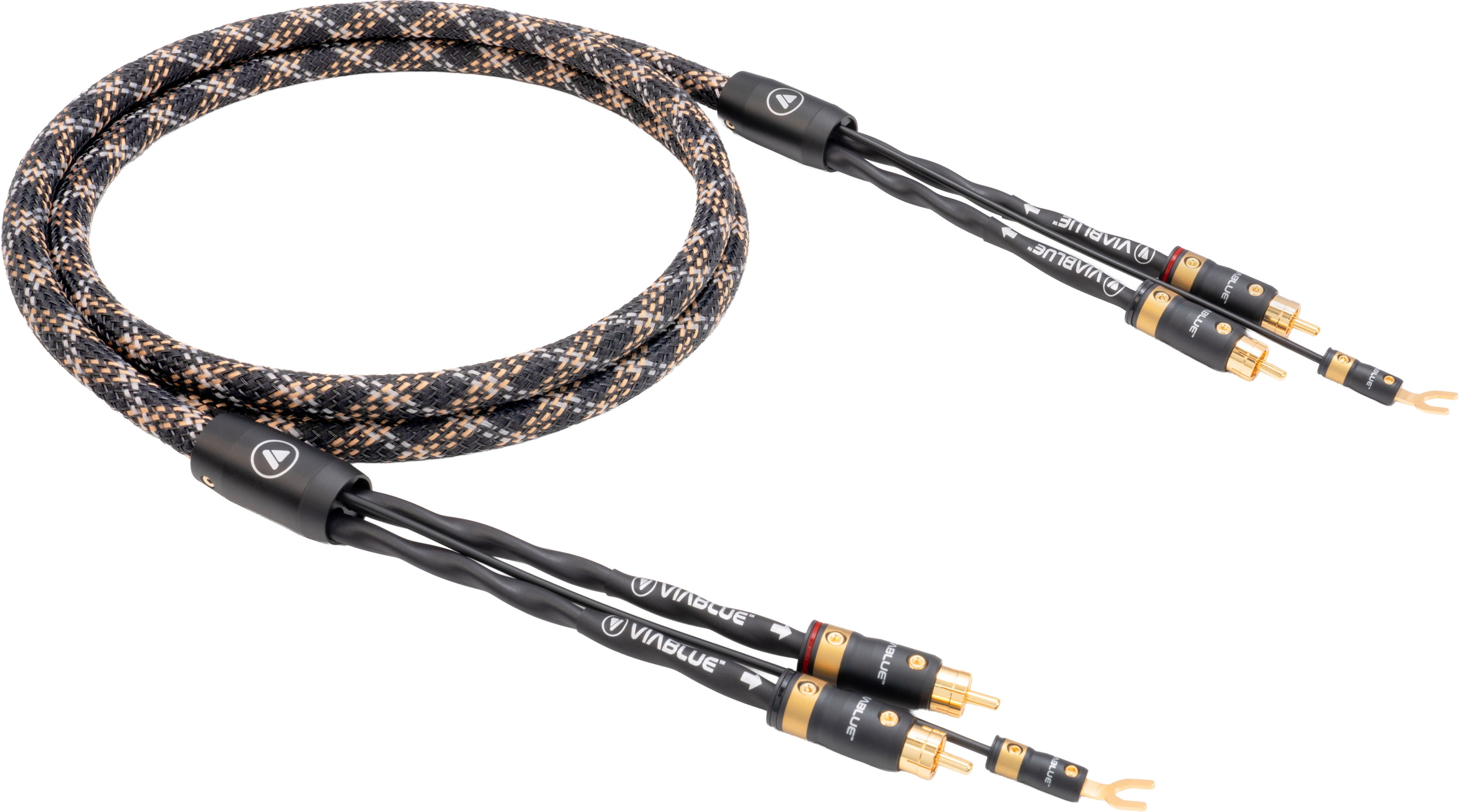 VIABLUE NF-S5 T8 Phono Cable RCA to RCA with Ground Wire Silver Plated OFC Copper 2m Cobra