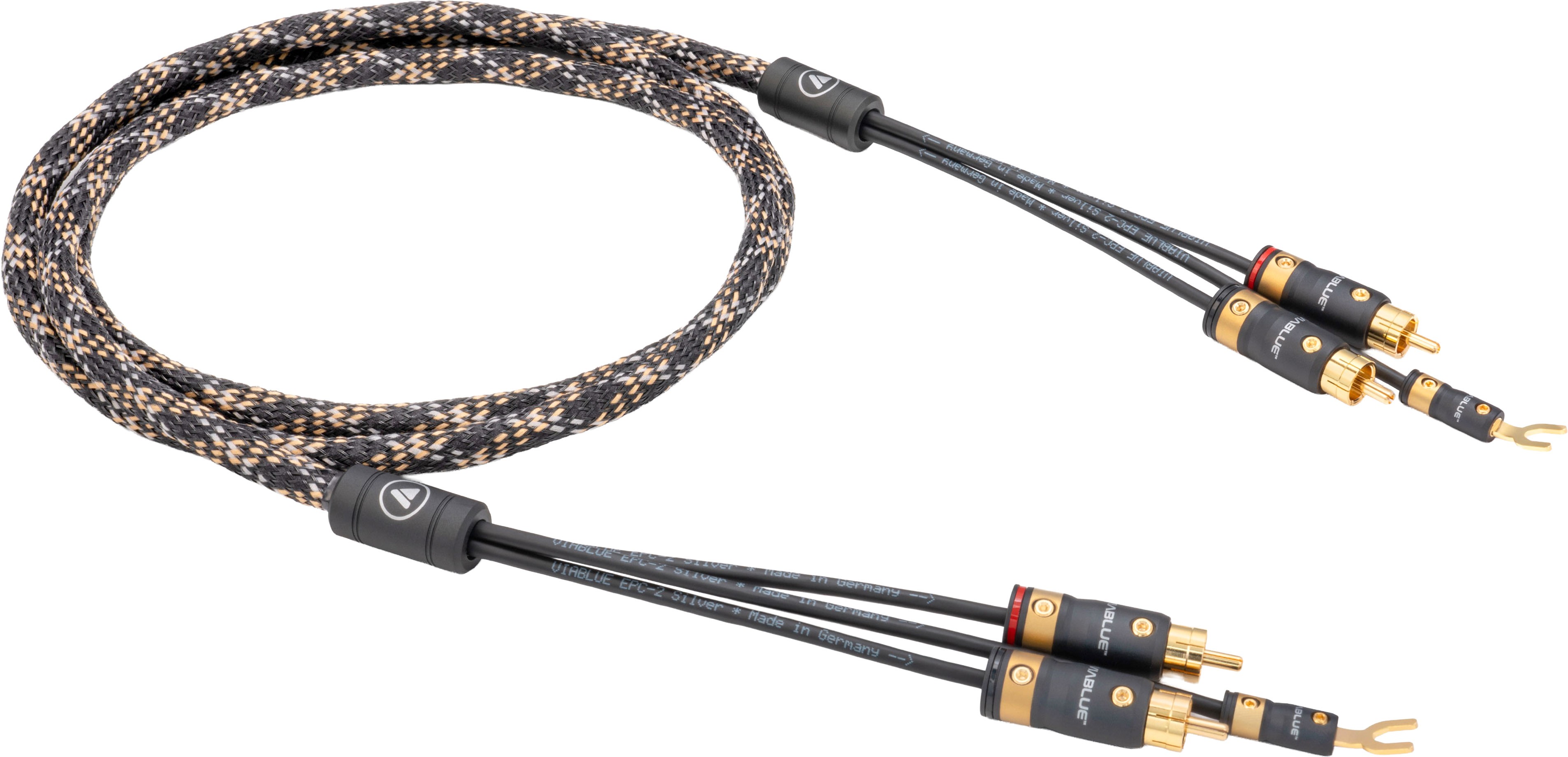 VIABLUE EPC-2 T8 Câble Phono RCA avec Fil de Masse Cuivre OFC 1.5m Cobra