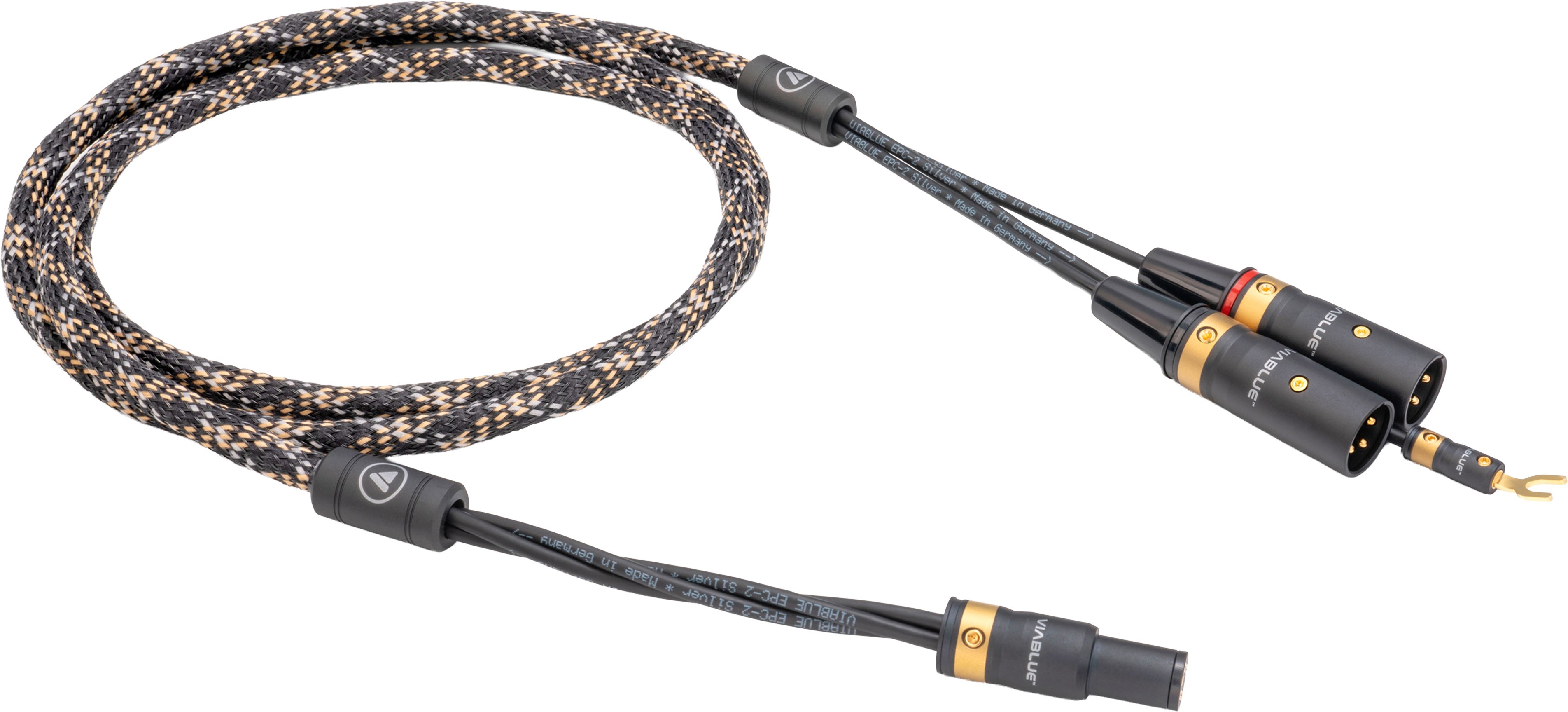 VIABLUE EPC-2 T8 Câble Phono DIN 5 Pins SME vers XLR avec Fil de Masse Cuivre OFC 1.5m Cobra