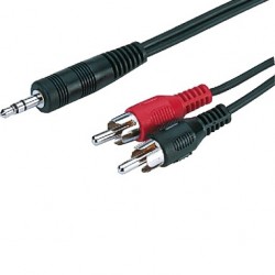 . Cordon adaptateur audio Jack 3.5mm vers 2xRCA 1.2m