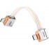 DDHIFI TC19LL COMET GOLD Câble USB-C OTG Coudé Argent Pur Blindé Plaqué Or 9cm