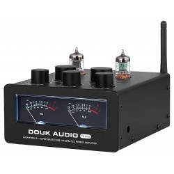 DOUK AUDIO T6PRO Hybrid Class D Amplifier TPA3255 JAN5725 Tube Bluetooth 5.1 aptX-HD LDAC 2x 250W 4 Ohms Black