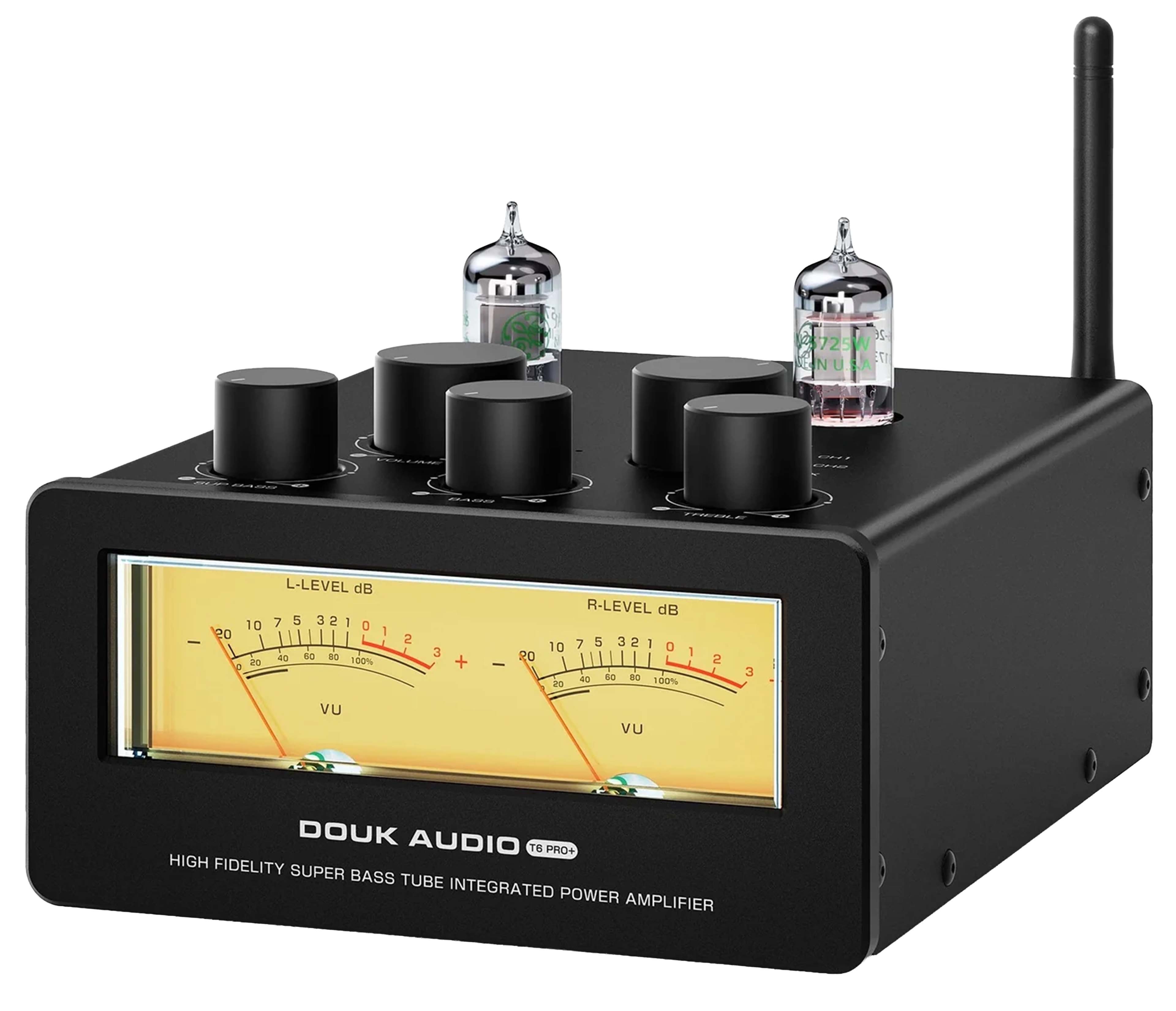 DOUK AUDIO T6PRO Hybrid Class D Amplifier TPA3255 JAN5725 Tube Bluetooth 5.1 aptX HD LDAC 2x 250W 4 Ohm Yellow
