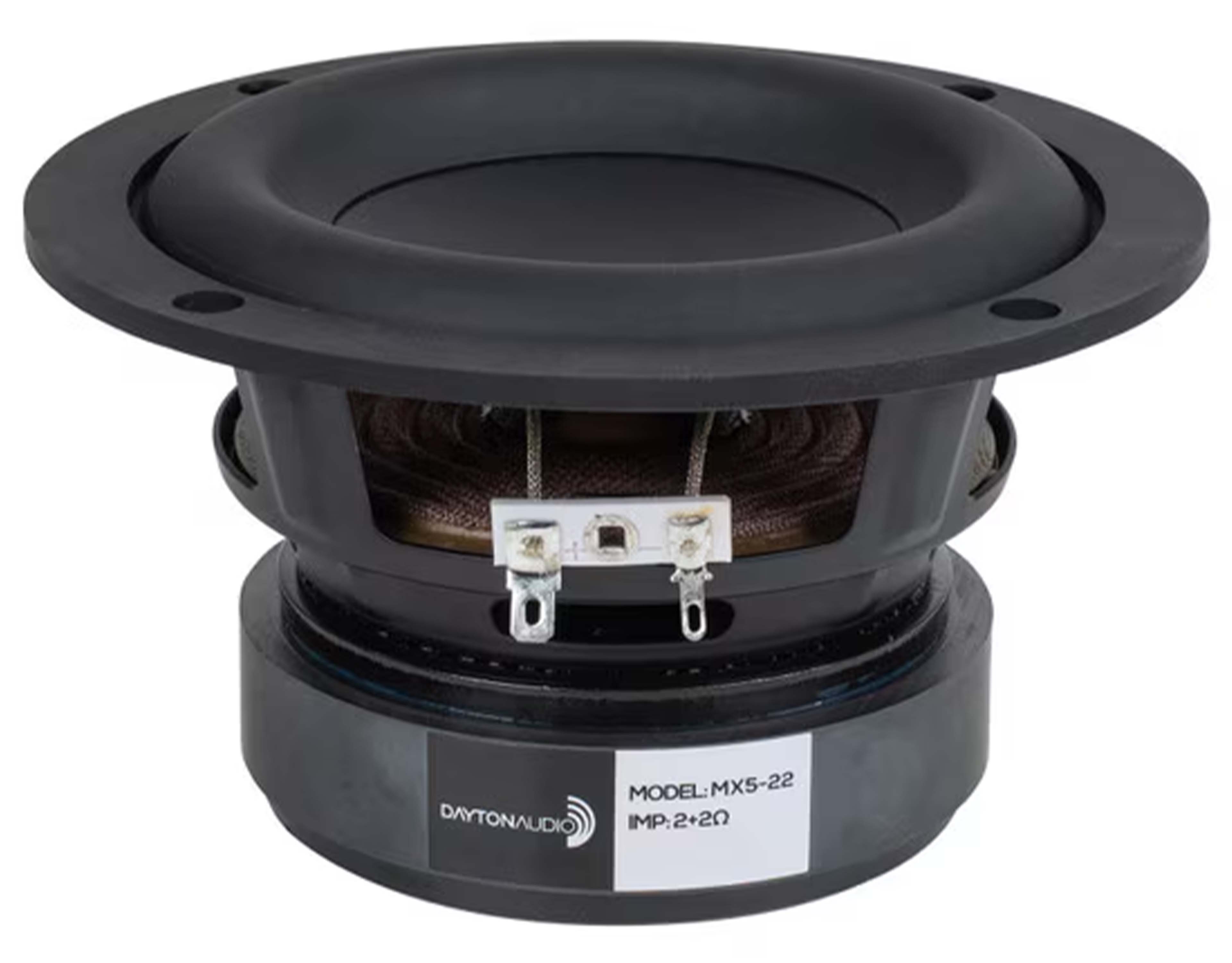 DAYTON AUDIO MX5-22 Haut-Parleur Subwoofer DVC 50W 2+2 Ohm 84dB 30Hz-1000Hz Ø13.3cm