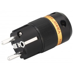 VIBORG VE501S Connecteur Secteur Schuko Type E/F Cuivre Pur Plaqué Cuivre OFC / Argent Ø19mm