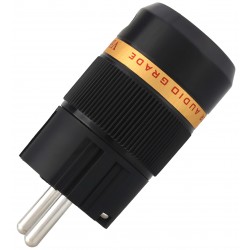 VIBORG VE501R Connecteur Secteur Schuko Type E/F Cuivre Pur Plaqué Cuivre OFC / Argent / Rhodium Ø19mm