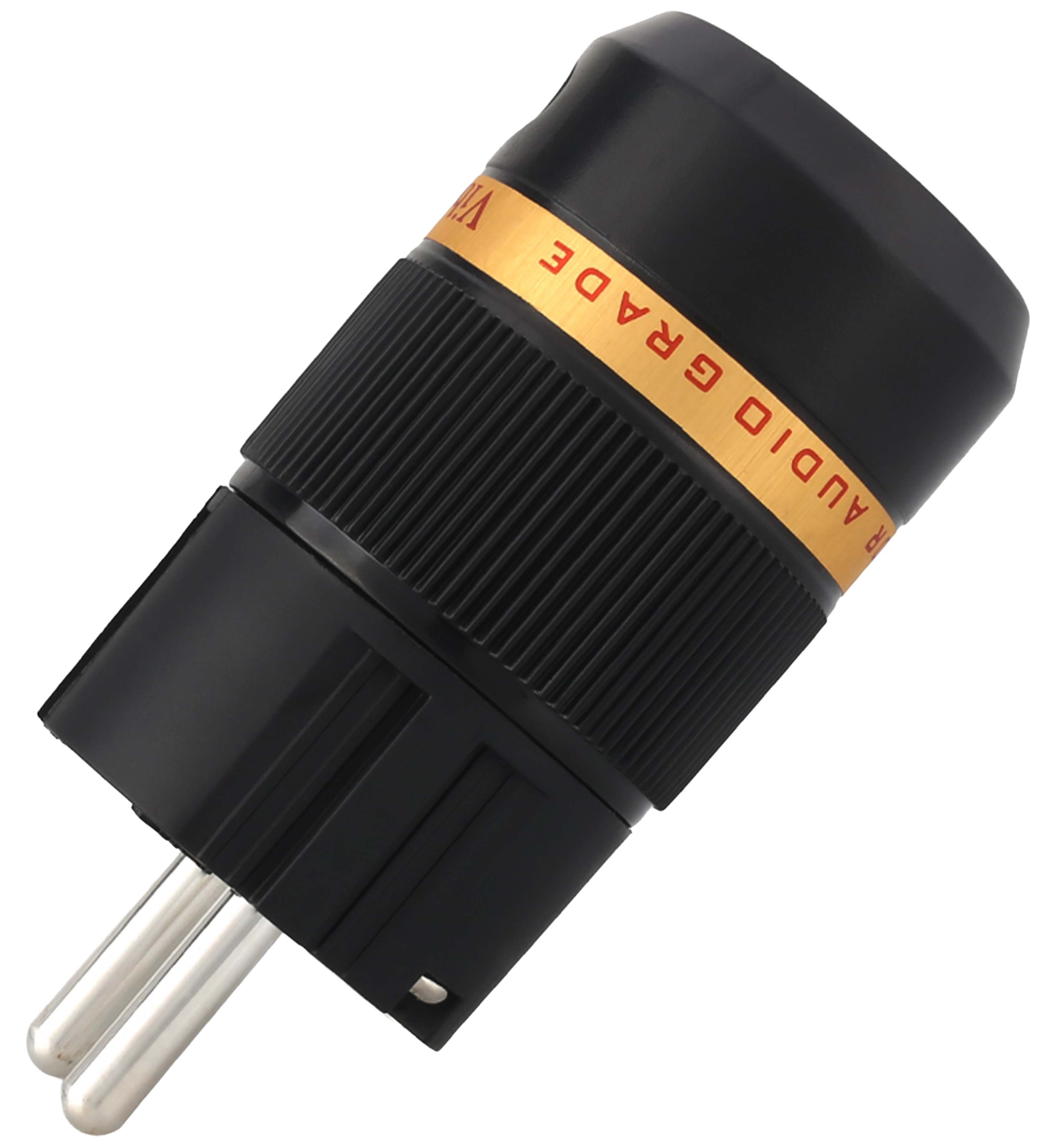 VIBORG VE501R Schuko Type E/F Power Connector Pure Copper OFC Copper / Silver / Rhodium Plated Ø19mm