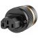 VIBORG VF501R IEC C15 Connector Pure Copper OFC Copper / Silver / Rhodium Plated Ø19mm Black