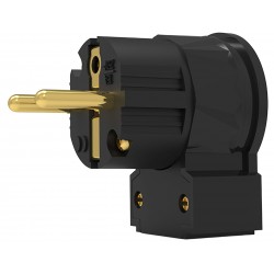 VIBORG LE505G Angled Schuko Connector Type E/F Pure Copper OFC Copper / Silver / 24k Gold Plated Ø19mm