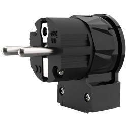 VIBORG LE505R Angled Schuko Connector Type E/F Pure Copper OFC Copper / Silver / Rhodium Plated Ø19mm