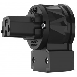 VIBORG LF505R IEC C15 Angled Connector Pure Copper OFC Copper / Silver / Rhodium Plated Ø19mm