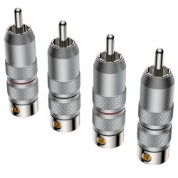 VIBORG VR107R RCA Connectors Pure Copper OFC Copper / Silver / Rhodium Plated RCA Connectors Ø8mm (Set x4)