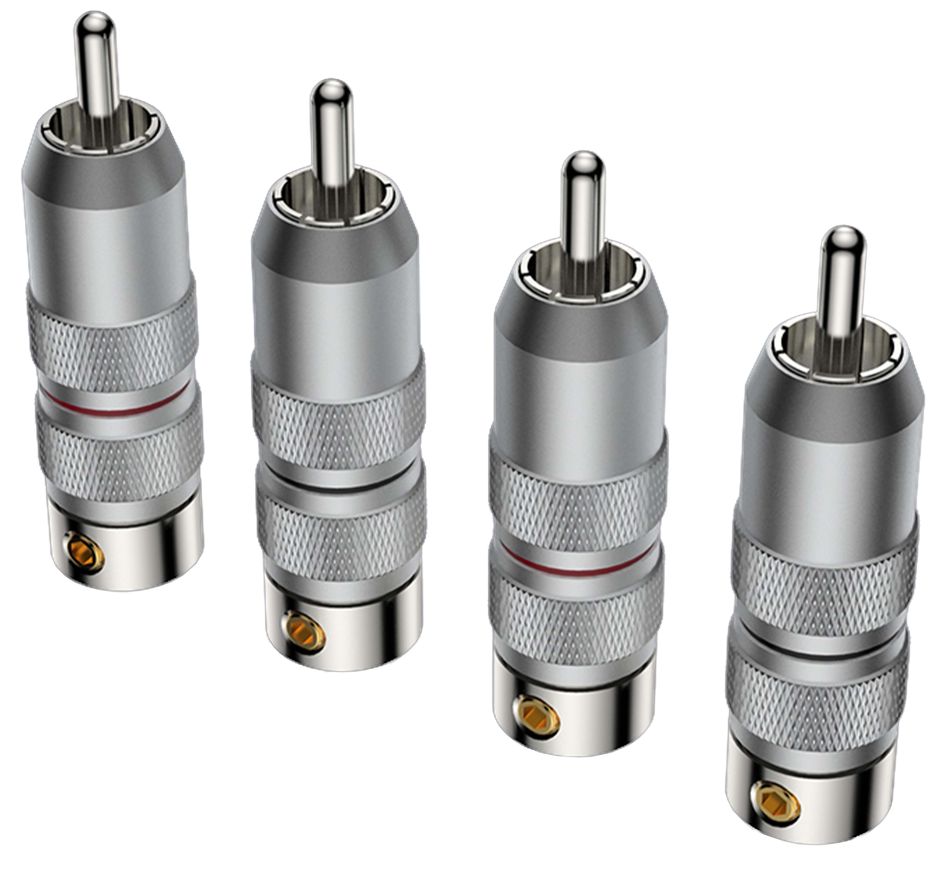 VIBORG VR107R RCA Connectors Pure Copper OFC Copper / Silver / Rhodium Plated RCA Connectors Ø8mm (Set x4)
