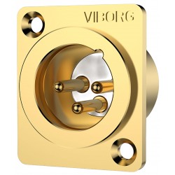 VIBORG CM203G Male XLR Connector Pure Copper OFC Copper / Silver / Gold 3μ Plated (Unit)