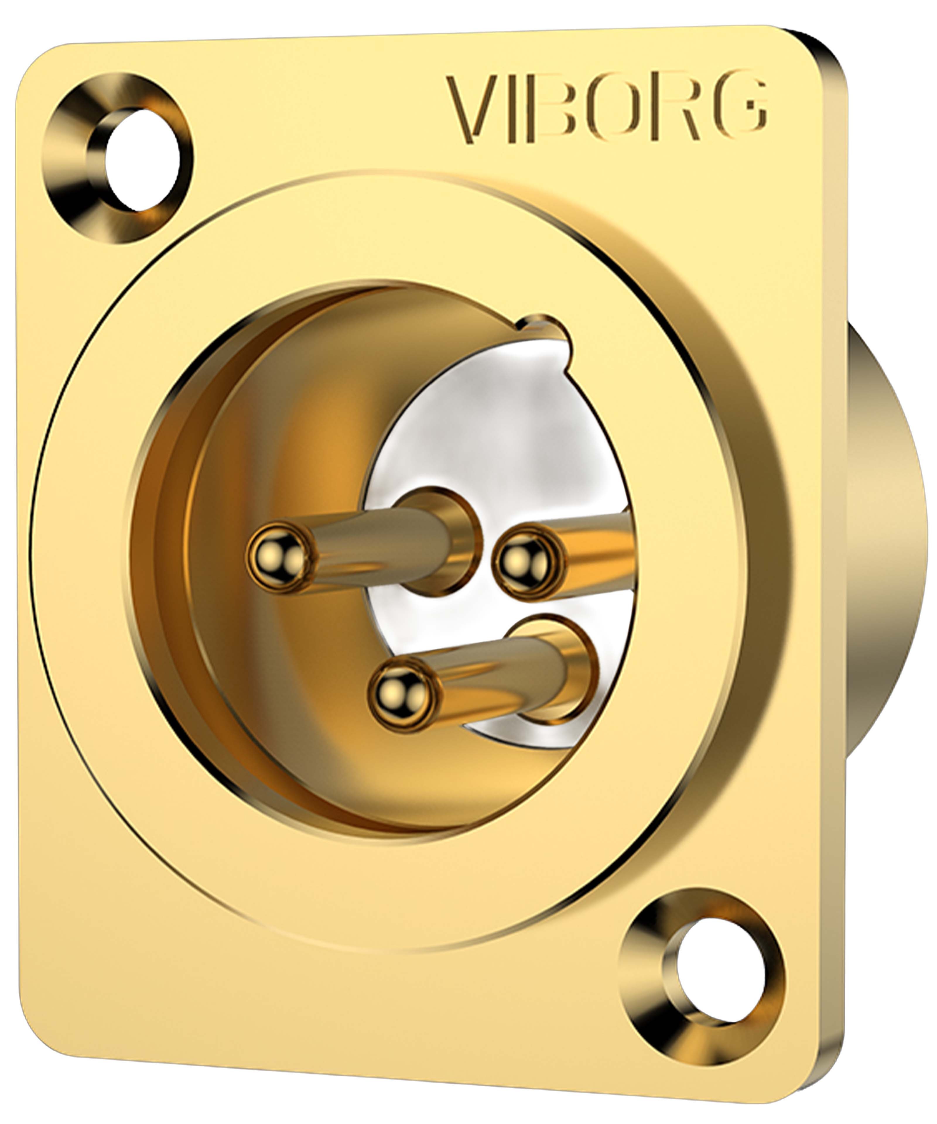 VIBORG CM203G Male XLR Connector Pure Copper OFC Copper / Silver / Gold 3μ Plated (Unit)
