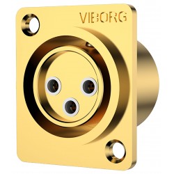 VIBORG CF203G Female XLR Connector Pure Copper OFC Copper / Silver / Gold 3μ Plated (Unit)