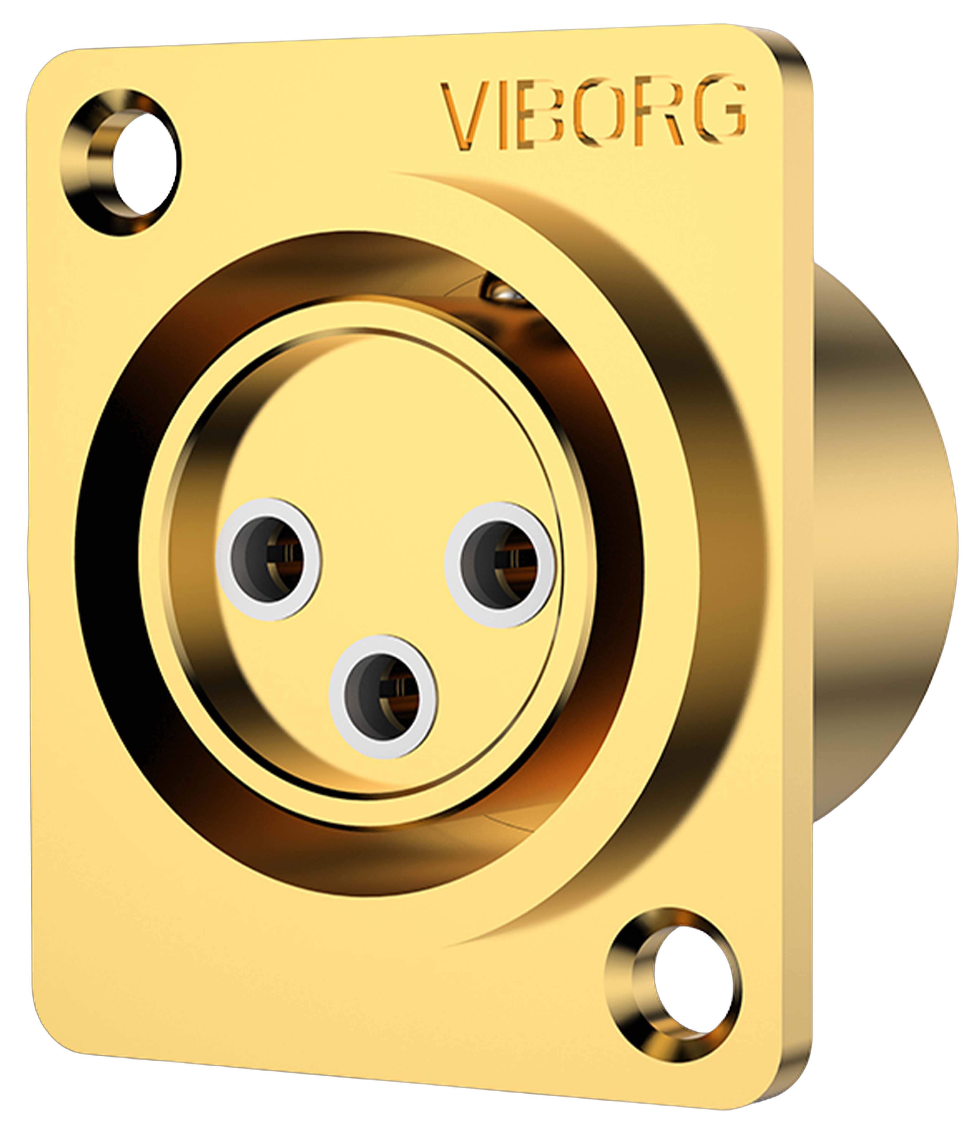 VIBORG CF203G Female XLR Connector Pure Copper OFC Copper / Silver / Gold 3μ Plated (Unit)