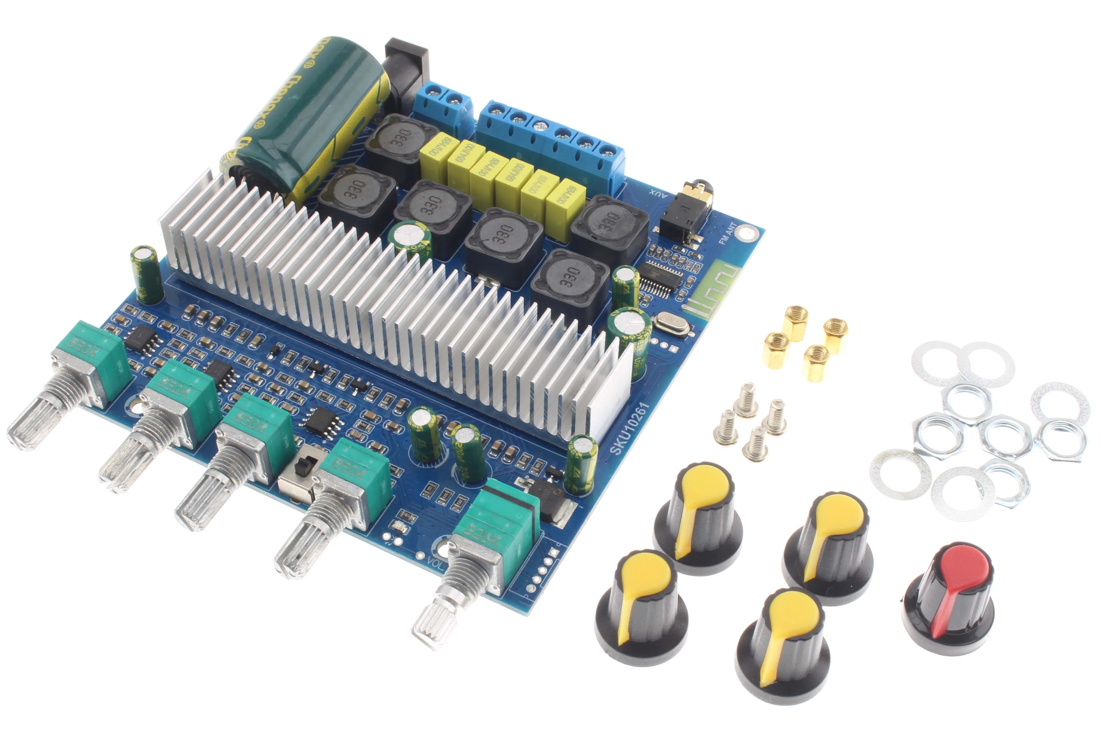 Amplifier Module 2.1 Class D TPA3116 2x 50W + 100W with Volume / Tone / Crossover Frequency Controls 