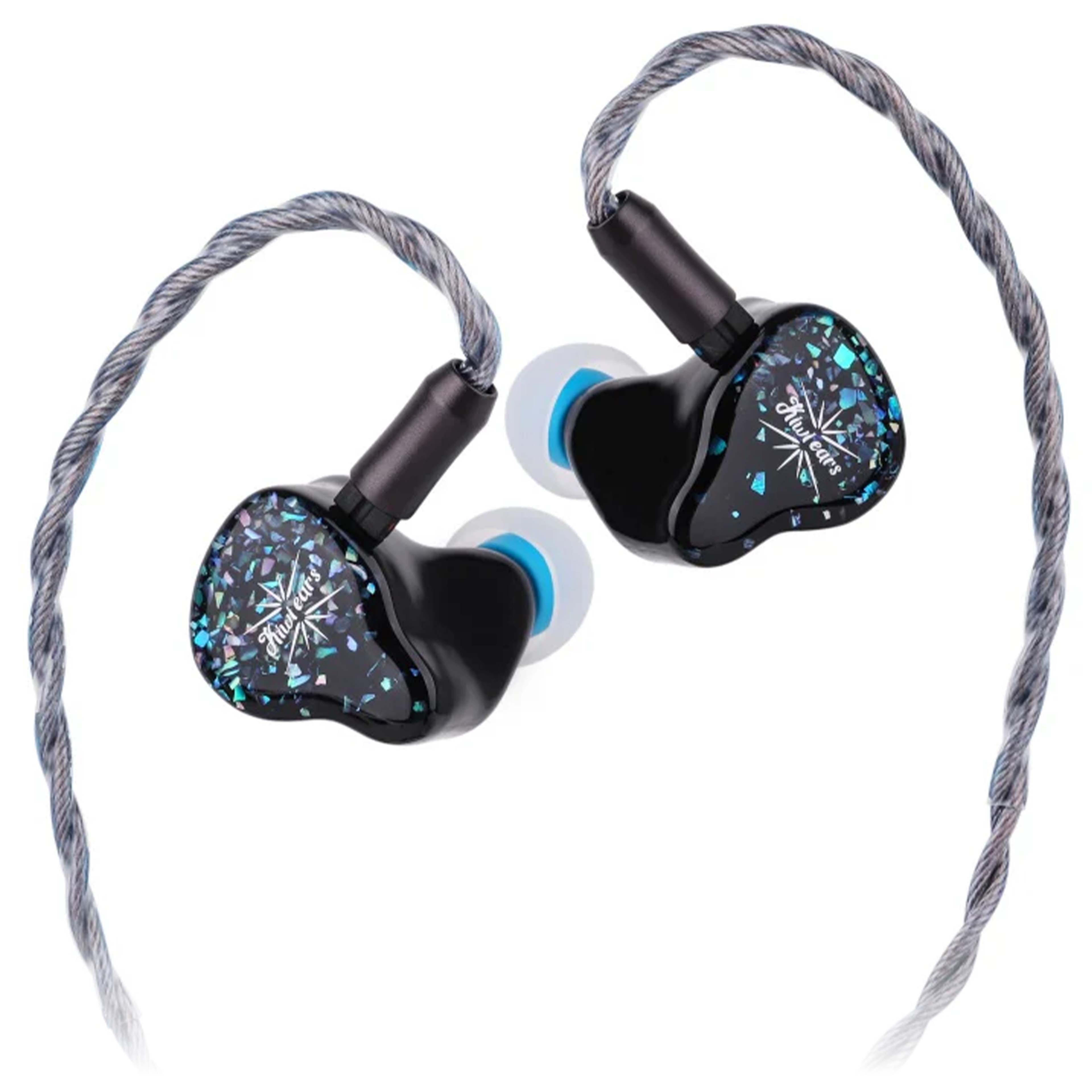 KIWI EARS ASTRAL Écouteurs Intra-Auriculaires IEM Hybride 1DD+6BA 23 Ohm 105dB 10Hz-22kHz Bleu