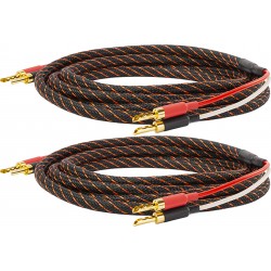 DYNAVOX PERFECT SOUND FLEX Speaker Cable Gold-Plated Banana OFC Copper 2.5mm² 2x2m