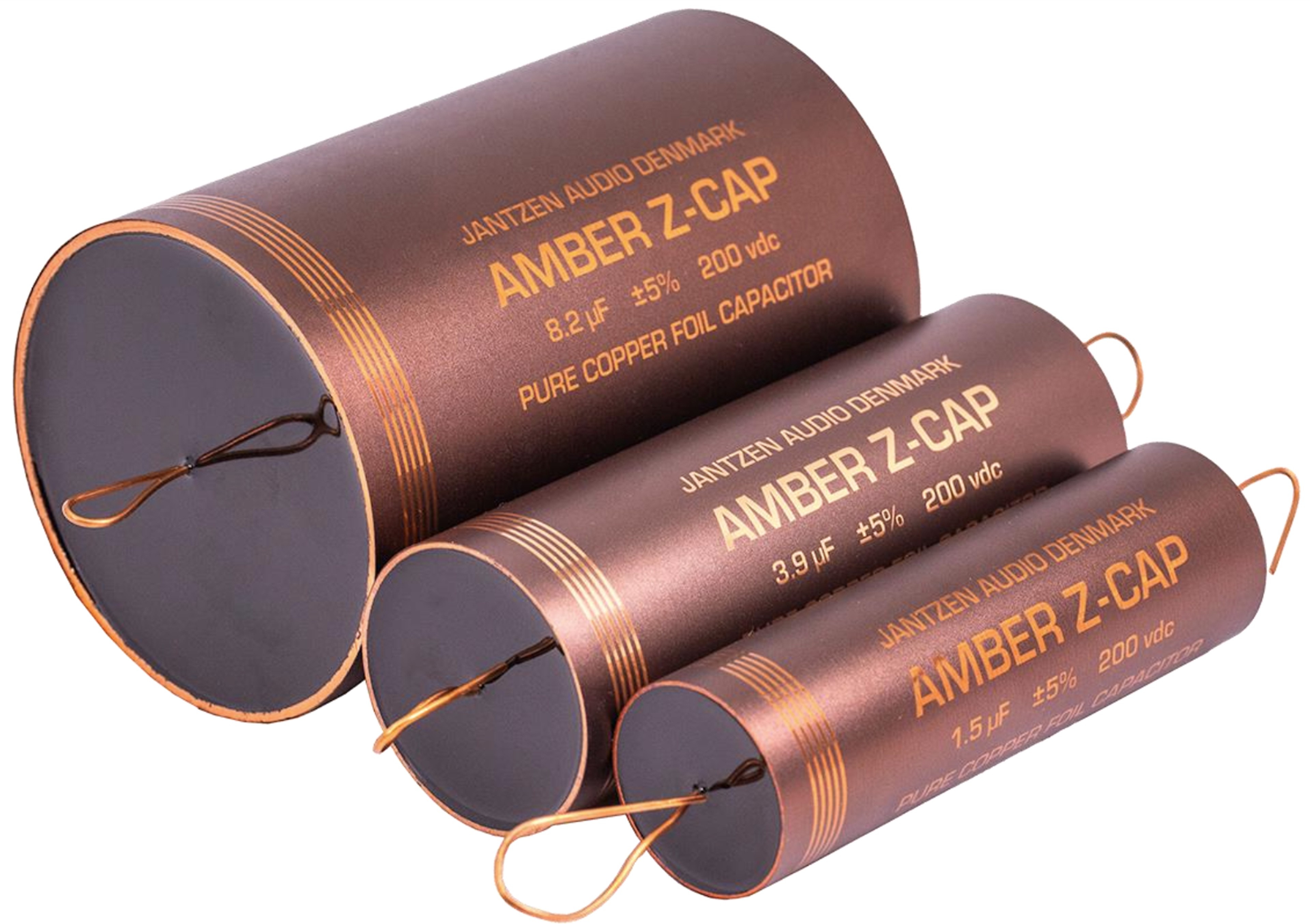 JANTZEN AUDIO AMBER Z-CAP 001-7256 Pure Copper Foil Capacitor Axial 200V 10µF