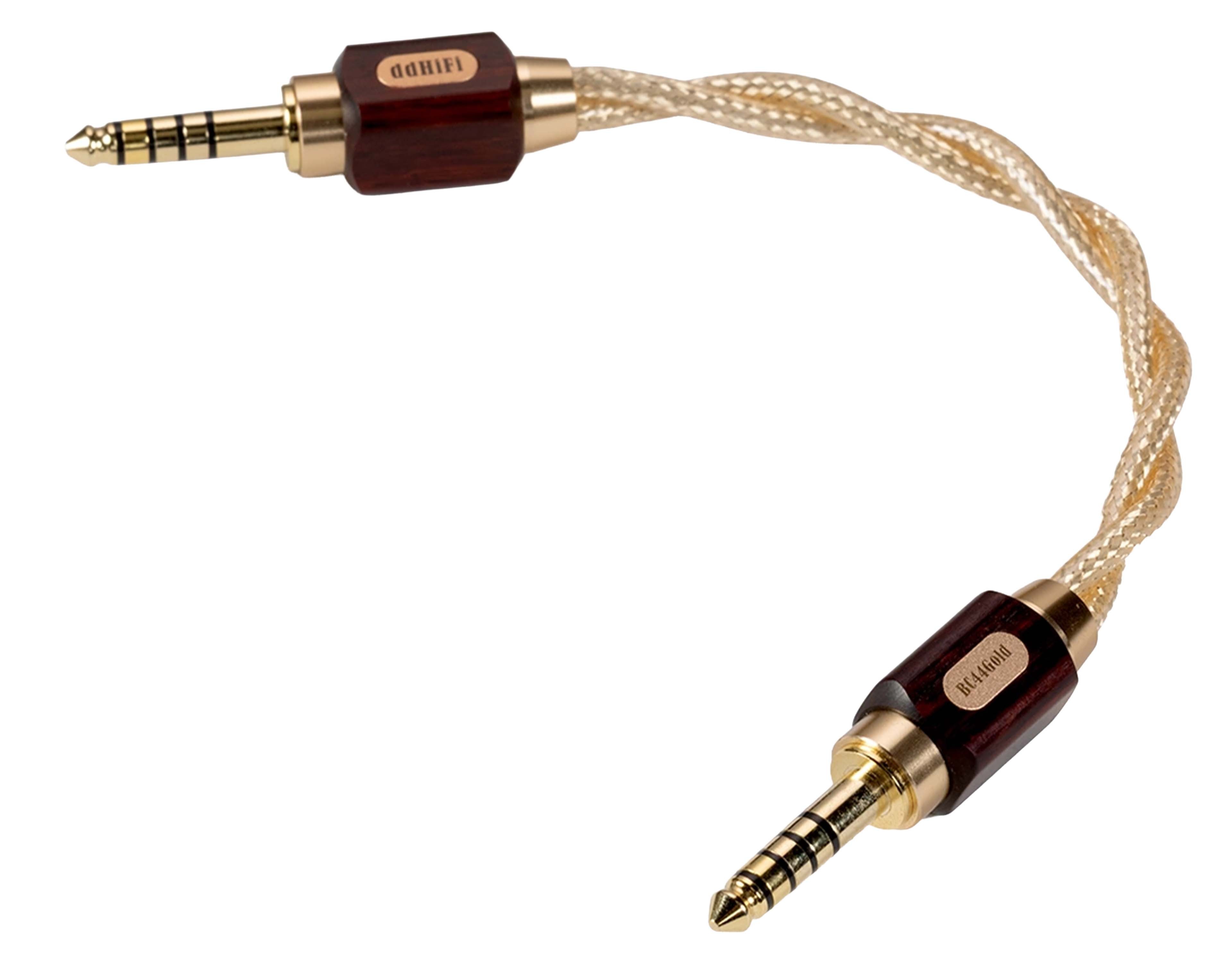 DDHIFI BC44GOLD Câble de Modulation Jack 4.4mm Symétrique TRRRS Blindé Plaqué Or 15cm