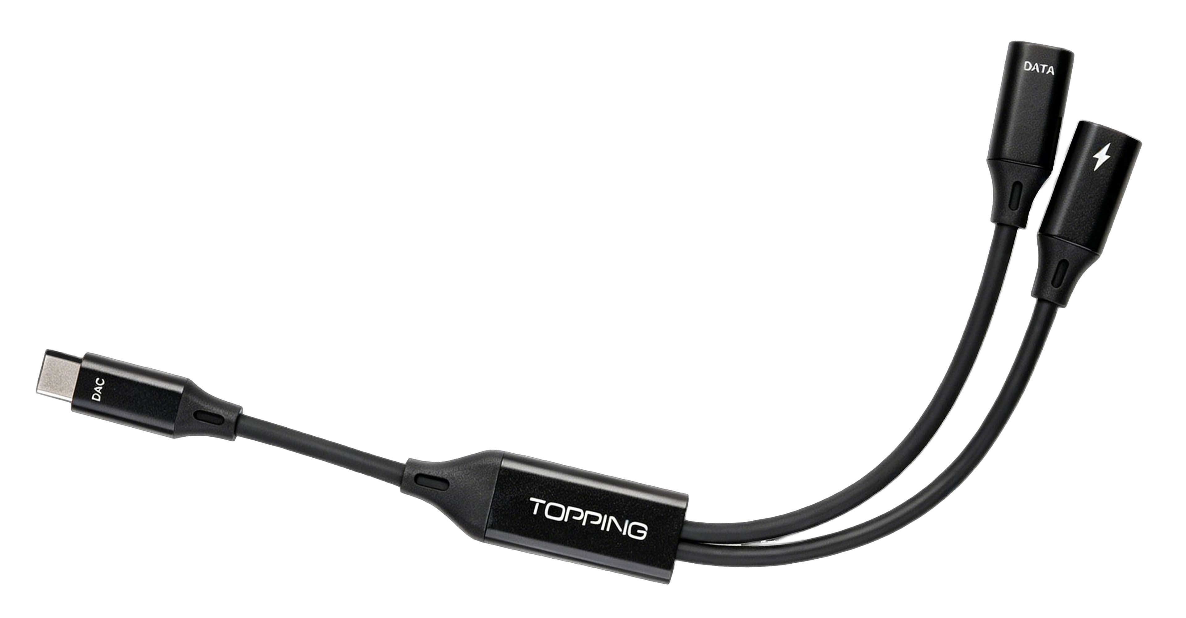 TOPPING TC-OTG-Y20 1x USB-C Male to 2x USB-C Female Splitter Cable Data / Charging 22cm