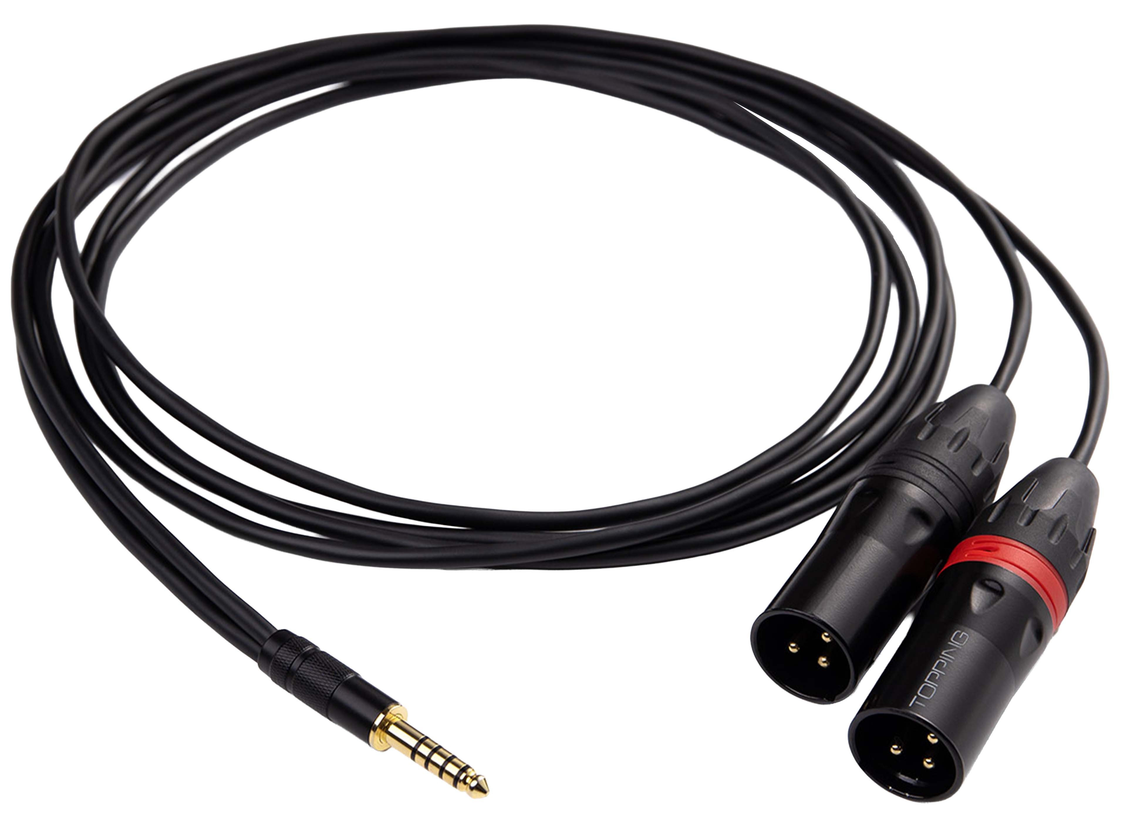 TOPPING B4XM-150 Balanced Interconnect Cable 4.4mm TRRRS Jack to 2x Male XLR Shielded OFC Copper 1.5m
